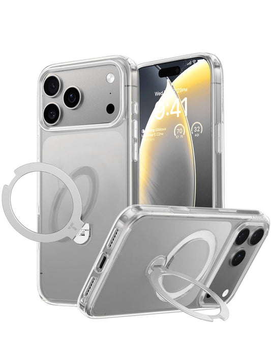 Transparent Magnetic Case with Kickstand - CLEAR for iPhone 17 Pro (Only Ground Shipping)
