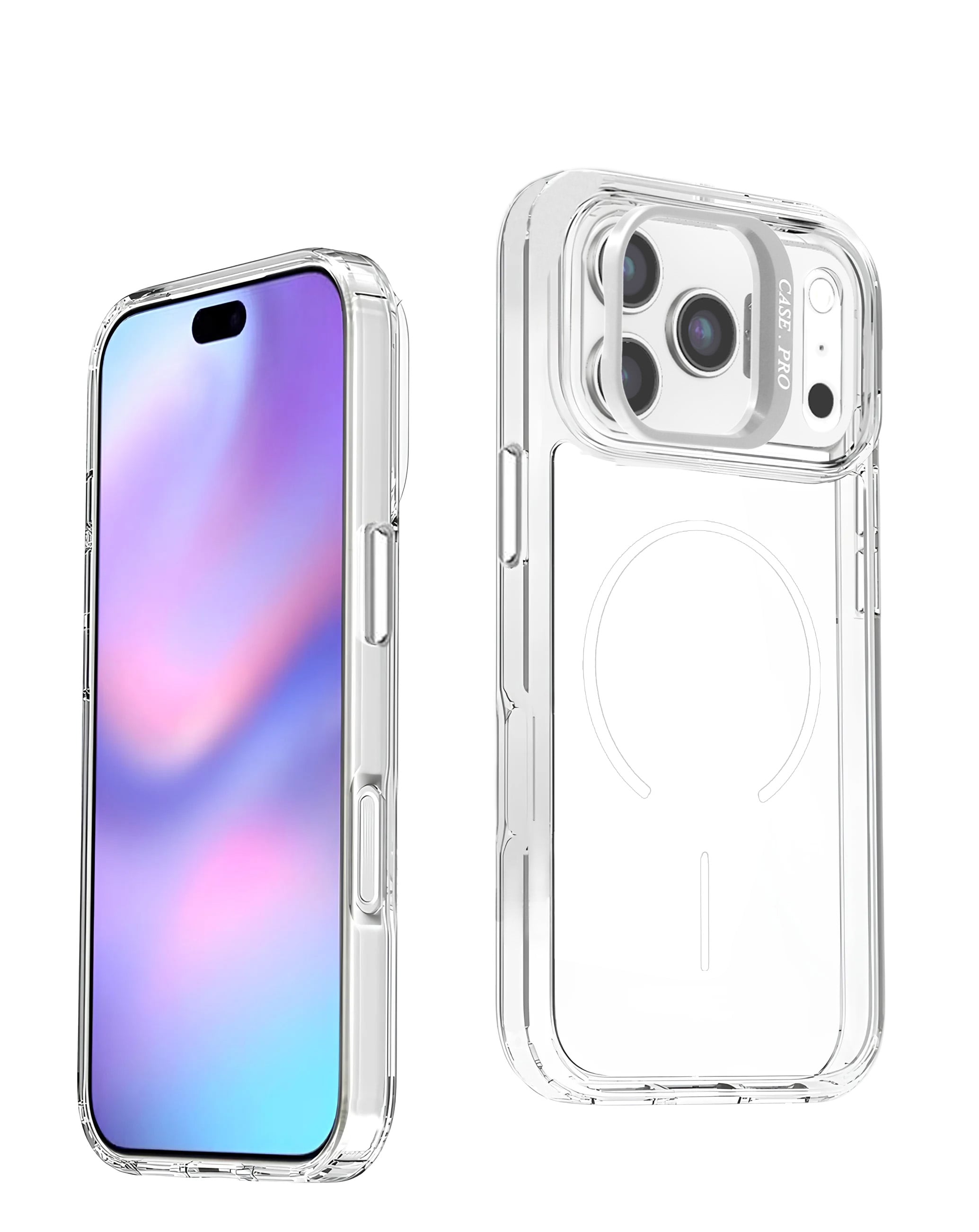 Magnetic Clear Case with Camera Kickstand - WHITE for iPhone 17 Pro (Only Ground Shipping)