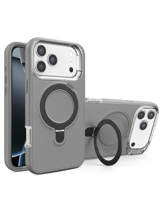 Support Heavy Duty Case with Wireless Charging Kickstand - GRAY for iPhone 17 Pro Max (Only Ground Shipping)