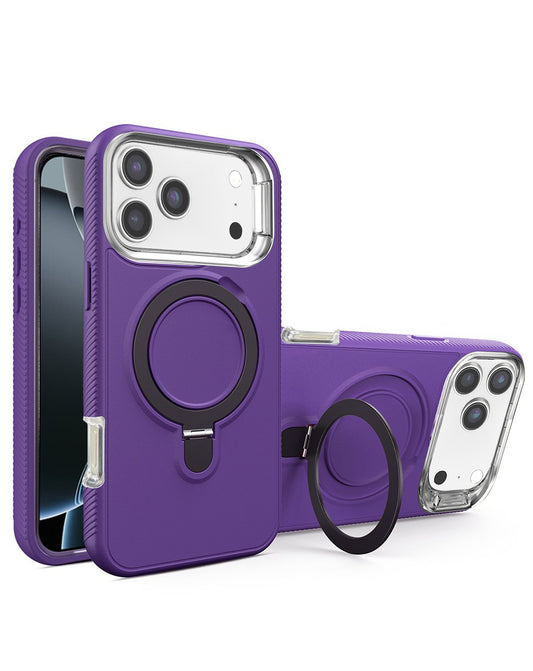 Support Heavy Duty Case with Wireless Charging Kickstand - PURPLE for iPhone 17 Pro Max (Only Ground Shipping)