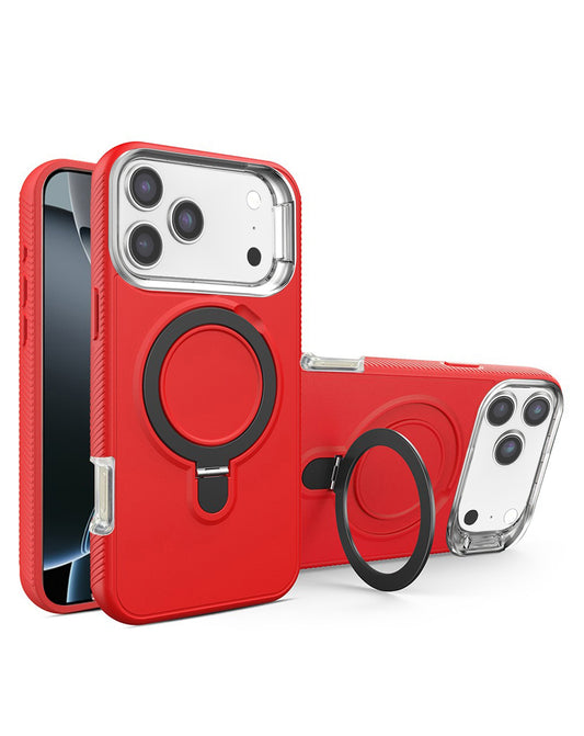Support Heavy Duty Case with Wireless Charging Kickstand - RED for iPhone 17 Pro Max (Only Ground Shipping)