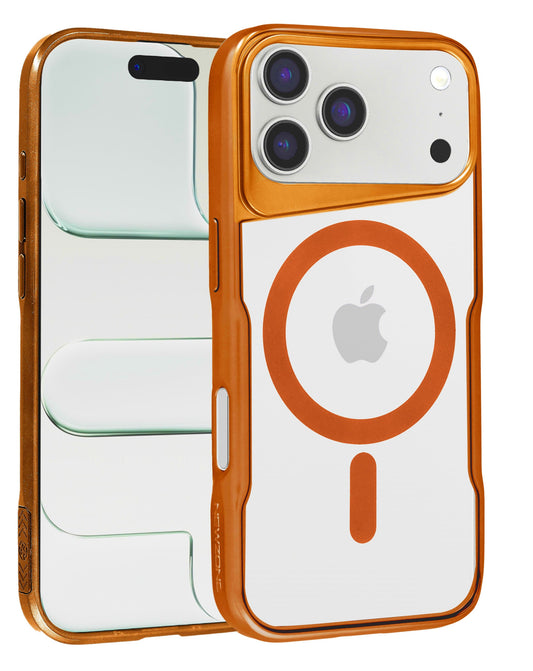 Glossy & Transparent Magnetic Case - ORANGE for iPhone 17 Pro Max (Only Ground Shipping)