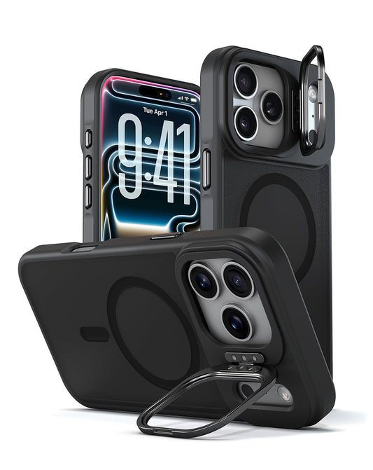 xBase by PowerPeak - DuoHybrid with Kickstand MagSafe for iPhone 17 Pro Max - (BLACK) (Only Ground Shipping)