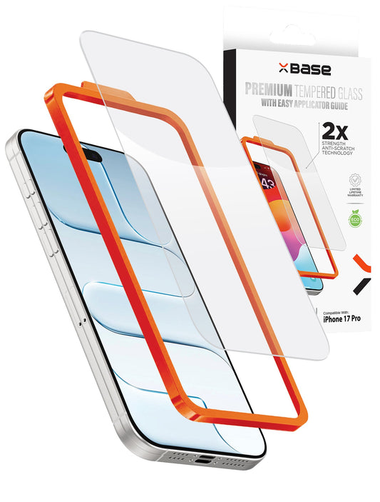 xBase Clear Tempered Glass for iPhone 17 Pro (Single Pack)