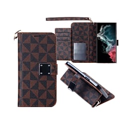 Galaxy S23 Plus Triangle Geometric Design Wallet Case