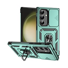 Galaxy S24FE Dual Layers Hybrid Case with Metal Ring And Camera Protector (Only Ground Shipping)