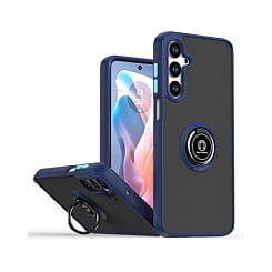 Hard PC Rear / Soft TPU Colorful Border Case with I - ring Holder - BLACK Galaxy S25 FE (Only Ground Shipping) - Image 2