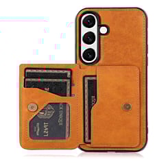 Galaxy S26 Plus Leather Pocket Wallet Case - ORANGE (Only Ground Shipping)