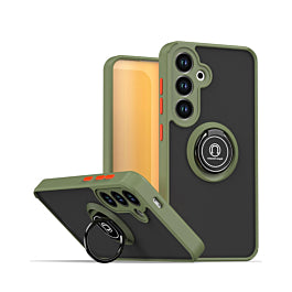 Hard PC Rear Colorful Border Case with Ring Holder for Galaxy S26 Plus (Only Ground Shipping) - Image 2