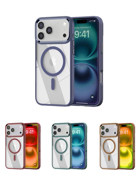 Shiny Magnetic Clear Cases for iPhone 17 Pro Max (Only Ground Shipping)