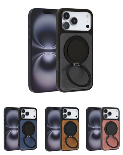 Slim Leather Case with Wireless Charging Kickstand for iPhone 17 Pro Max (Only Ground Shipping)