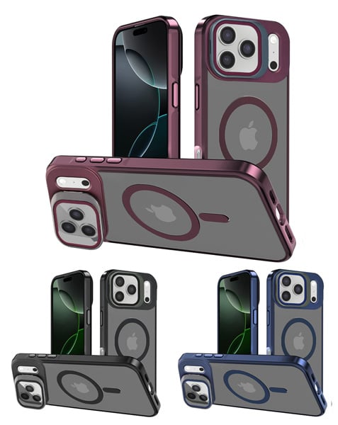 Slim Transparent Camera Stand Case with Wireless Charging for iPhone 17 Pro Max (Only Ground Shipping)