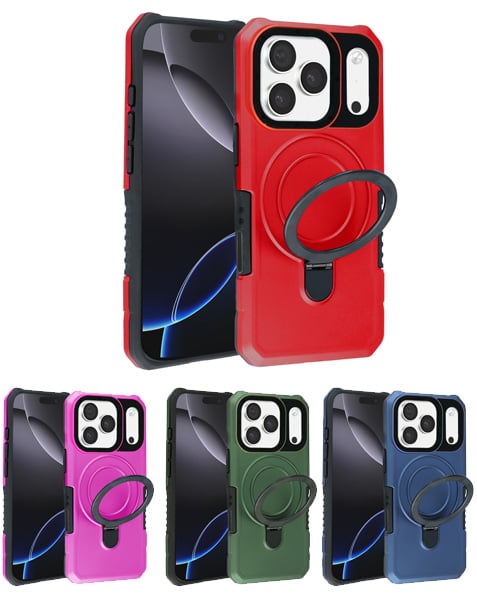 Hard PC Shockproof Case w /Ring Holder for iPhone 17 Pro Max (Only Ground Shipping)