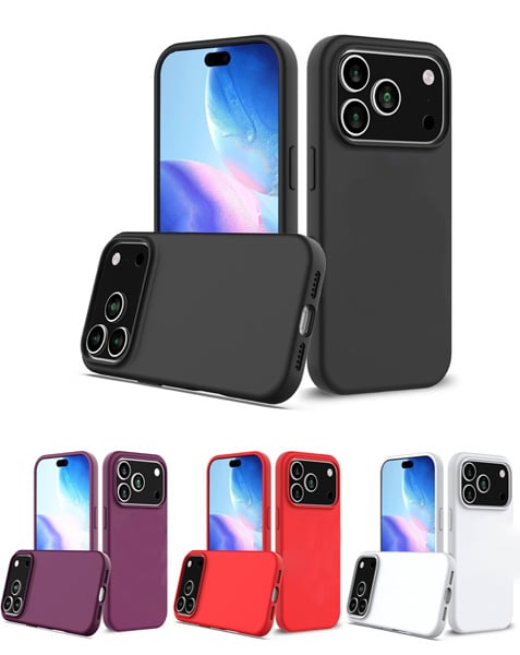 Soft Solid Silicone Case (Full Buttom Cover) for iPhone 17 Pro Max (Only Ground Shipping)
