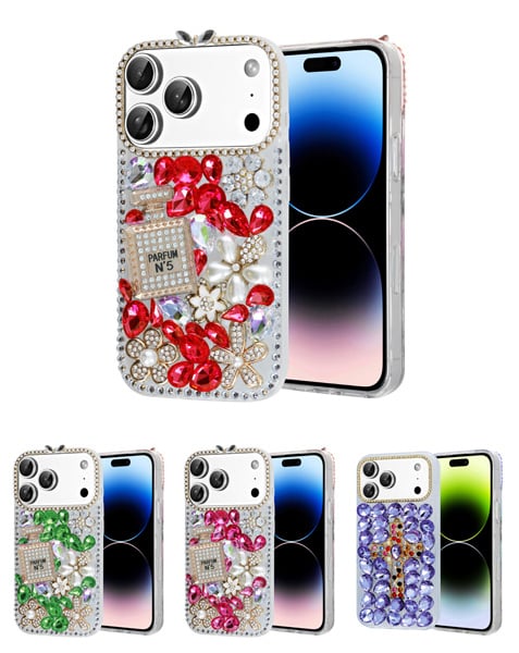 Crystal Flower Silicone Hard Case for iPhone 17 Pro Max (Only Ground Shipping)