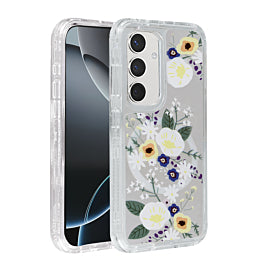 Flower Design Transparent Case with Wireless Charger for Galaxy S24FE (Only Ground Shipping) - Image 2