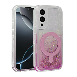 Wireless Charging Protective Glitter Liquid Bumper Case for Galaxy S25E (Only Ground Shipping) - Image 2